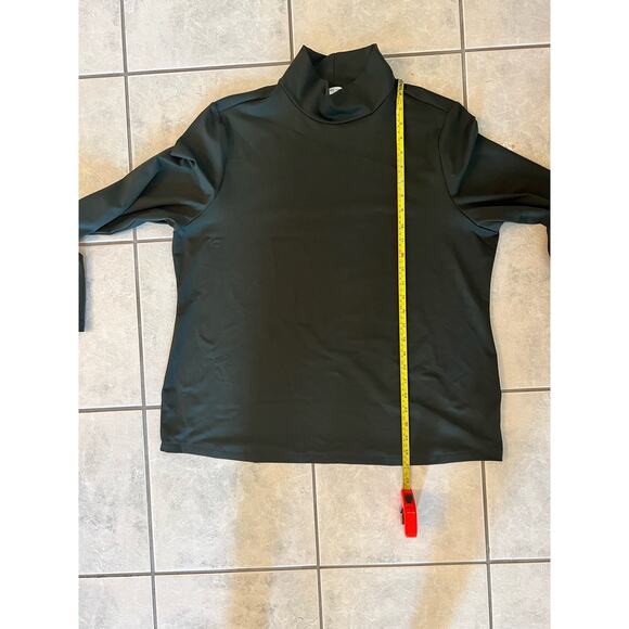 Per Se Womens Stretch Mock Neck Long Sleeved Nylon Turtleneck Green Size XXL - Picture 6 of 6